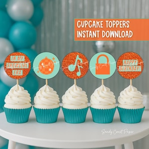 Showgirl Birthday Cupcake Toppers: 2" Round Printable (PDF)