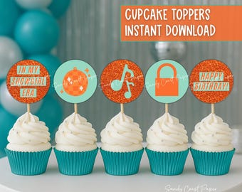 Showgirl Birthday Cupcake Toppers: 2" Round Printable (PDF)