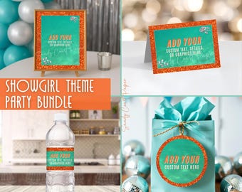 Showgirl Party Printable Bundle | Editable Canva Templates