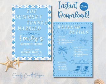 The Summer I Turned Married Bachelorette Invitation Template (Digital Download)