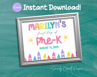First & Last Day of School Sign: Editable Photo Prop (Canva Template, PDF Download)