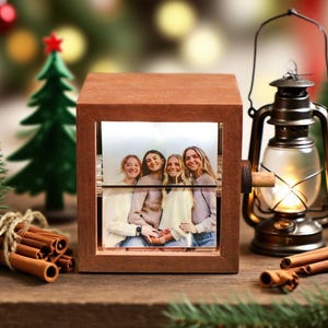 Personalized Photo Flipbook Animation Box,Creative Birthday Anniversary gifts,Custom wooden Photo Book,Custom Crank Photobox Picture Box