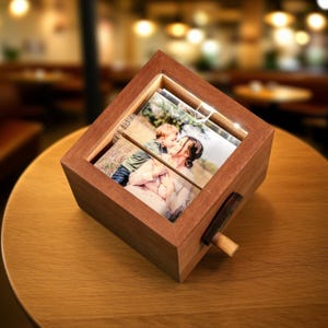 Flipbook fotografico personalizzato, animazione, scatola in legno, libro fotografico con luce, regalo di anniversario, compleanno, matrimonio per la mamma, regalo unico per la coppia