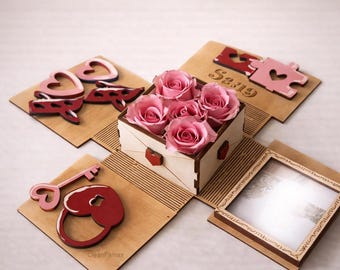 Explosion Gift Box – Surprise Wedding & Love Box – Laser Cut Files SVG DXF LightBurn – 3mm