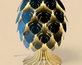 Monstera Wooden Lamp – Laser Cut File SVG DXF LightBurn – 3mm