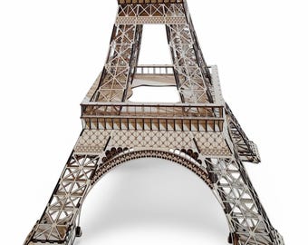 Eiffel Tower 3D – Laser Cut File (SVG, DXF, LBRN) – 4mm Wood Model