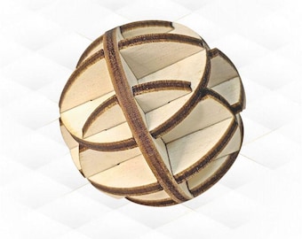 Geometric Sphere – 3D Puzzle – Laser Cut Files SVG DXF LightBurn – 0.2mm & 4mm