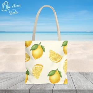Lemon Tote Bag, Cute Reusable Bag for Shopping, Eco-Friendly Gift, Summer Picnic Essential, Fruit Lovers Tote
