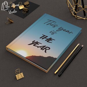 Inspiration Hardcover Journal for This Year, Motivational Notebook, Goal Tracker, Student Gift, Dream Journal, Personal Development Diary