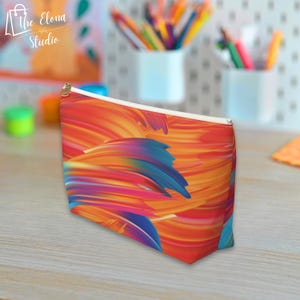 Vibrant Colorful Accessory Pouch for Makeup, Travel, or Organization | Cosmetic Bag, Pencil Case, Gift for Her, Fun Design