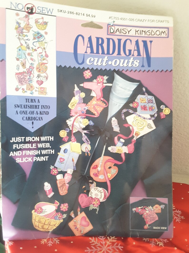 1995 Daisy Kingdom No Sew Cardigan Cut Outs