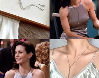 Monica fiskbenshalsband från Vänner TV-serien, pärlhalsband och örhängen: Smycken från Vänner TV-serien, perfekt födelsedagspresent till flickvän
