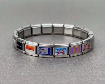 Italian Charm Bracelet, Friends Special Edition, ideal gift for birthday, gift for Friends Fan, Vintage style jewelry, Friends Theme Jewelry