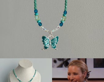 Phoebe Butterfly Necklace, Phoebe Necklace in Friends TV show, ideal birthday gift for women, Christmas gift for friends fans, gift for girl