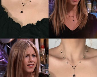 Rachels Green Necklace, Rachel Necklace in Friends TV show, Black stone Necklace, ideal birthday gift for women, Christmas gift