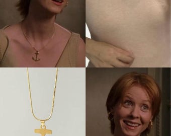 Miranda ankarhänge halsband, ikoniskt SATC halsband, smyckespresent till flickvän, födelsedagspresent till bästis, present till mamma, SATC smyckesreplika