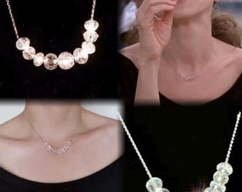 Carrie vitt kristall silverhalsband, ikoniskt SATC Carrie halsband, smyckespresent till flickvän, julklapp till henne, födelsedagspresent