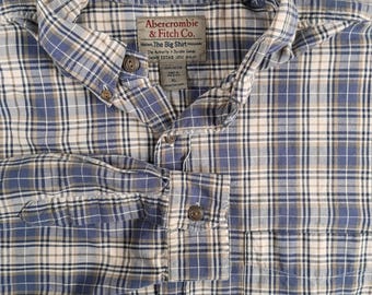 Vintage Abercrombie & Fitch Big Shirt Karo Button Down XL 90er Jahre Langlebige Baumwolle