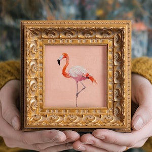Vintage original oil painting flamingo - Etsy 日本
