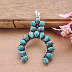 Blue Copper Turquoise Pendant, 925 Sterling Silver, Natural Gemstone Pendant, Woman Pendant, Designer Pendant, Beautiful Pendant, Gift Him