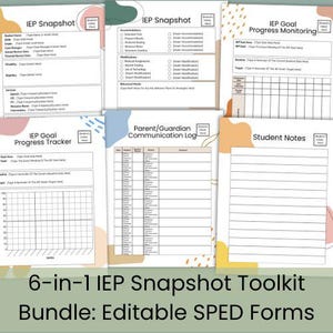 Editable SPED Forms: IEP Snapshot Toolkit Bundle (Digital Download)