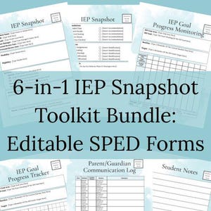 IEP Snapshot Toolkit: Editable SPED Forms, Goal Tracking (Canva Printable)