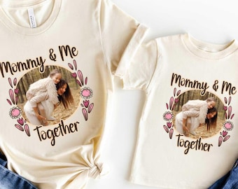 Custom Mommy and Me Photo Shirt, Photo Together Shirts,  Mommy and Mini Shirt, First Mother's Day Shirt, Mom To Be Gift, Mother Photo Shirt