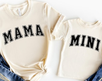 Mama and Mini Shirt, Mother's Day Gift, Mini Mama Shirt, Retro Boho Mama Shirt, Gift for Mom, Baby Shower Gift, Daughter Shirt, Mommy Shirt