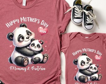 Panda Mommy and Me Matching Shirts - Custom Mother's Day Outfits