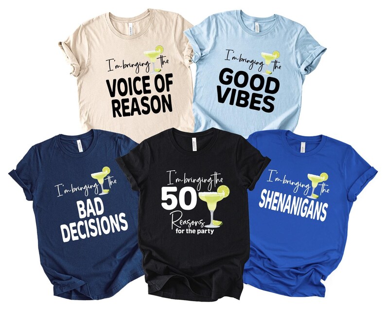 Birthday Party 50th Shirt, Group Trip Tee, I'm Bringing the 50 Reasons Tees image 5