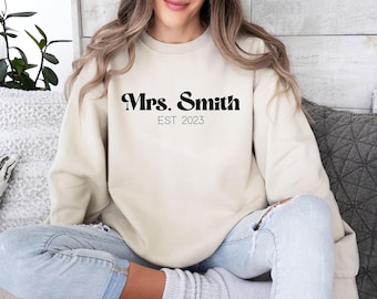 Mrs Custom Shirt, Personalized Gift for Bride, Wedding Gift, Honeymoon Shirt, Bride To Be Gift, Bridal Gift, Bride Shirt, Bridal Shower Gift