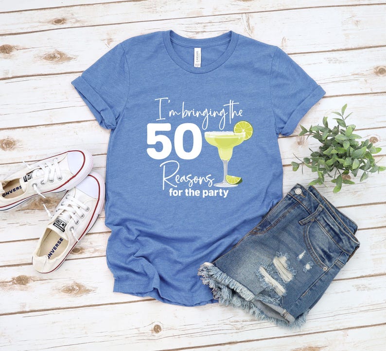 Birthday Party 50th Shirt, Group Trip Tee, I'm Bringing the 50 Reasons Tees image 8