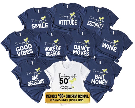 Birthday Party 50th Shirt, Group Trip Tee, I'm Bringing the 50 Reasons Tees