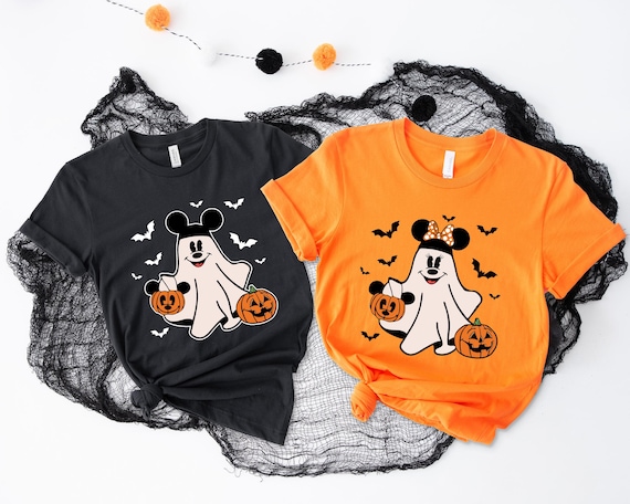 Mickey Minnie Halloween Couple Shirts, Mickey Ghost Shirt, Minnie Ghost Shirt, Spooky Season Shirt, Disney Halloween Shirts, Vacation Tee