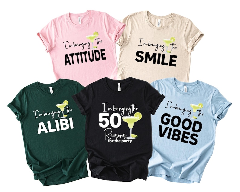 Birthday Party 50th Shirt, Group Trip Tee, I'm Bringing the 50 Reasons Tees image 6