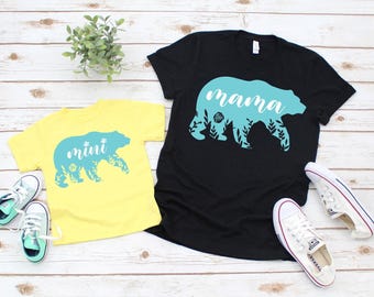 Mama Bear and Mini Bear Shirts, Mama Bear Baby Bear Shirts, Matching Mommy and Me Shirt, Mommy and Me Matching Outfits