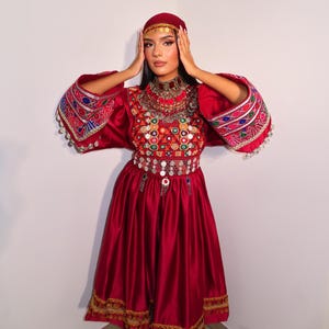 Robe traditionnelle afghane pour femme kuchi afghane en tissu