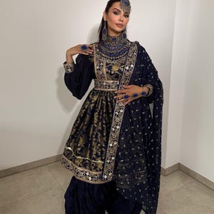 Handmade Kuchi Women&#39;s Jamawar Afghan Handmade Dress | Fabric | Cherma Embroidery | Chestpiece | Traditional  Clothing