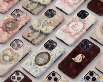 Colorful Forever Swan Inspired Phone Case, Wedding Accessory, Cute Girly Romantic Aesthetic Vibes, Compatible for iPhone and Samsung