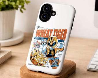 Retro Wheat Tiger Cereal Box Phone Case, Mighty Morphin Power Rangers Cover, iPhone Compatible