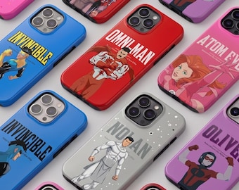Invincible Double-layer durable phone Cases For iPhone, Retro Invincible Superhero Comic Inspired Design Tough Case For IPhone Samsung