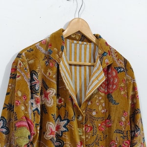 Bata larga 2 en 1 con botones delanteros, bata tipo kimono de terciopelo con forro de algodón, ropa de estar de lujo, bata de baño, pijama de noche