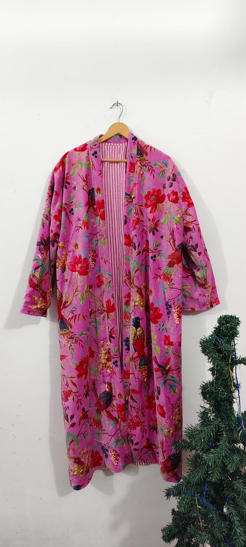 Luxury Velvet House Robe, velvet cotton Kimono Robe, Dressing Gown,wedding robe Bridesmaid winter bathrobe women men gift reversible jacket baby pink