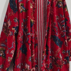 Luxury Velvet House Robe, velvet cotton Kimono Robe, Dressing Gown,wedding robe Bridesmaid winter bathrobe women men gift reversible jacket image 15