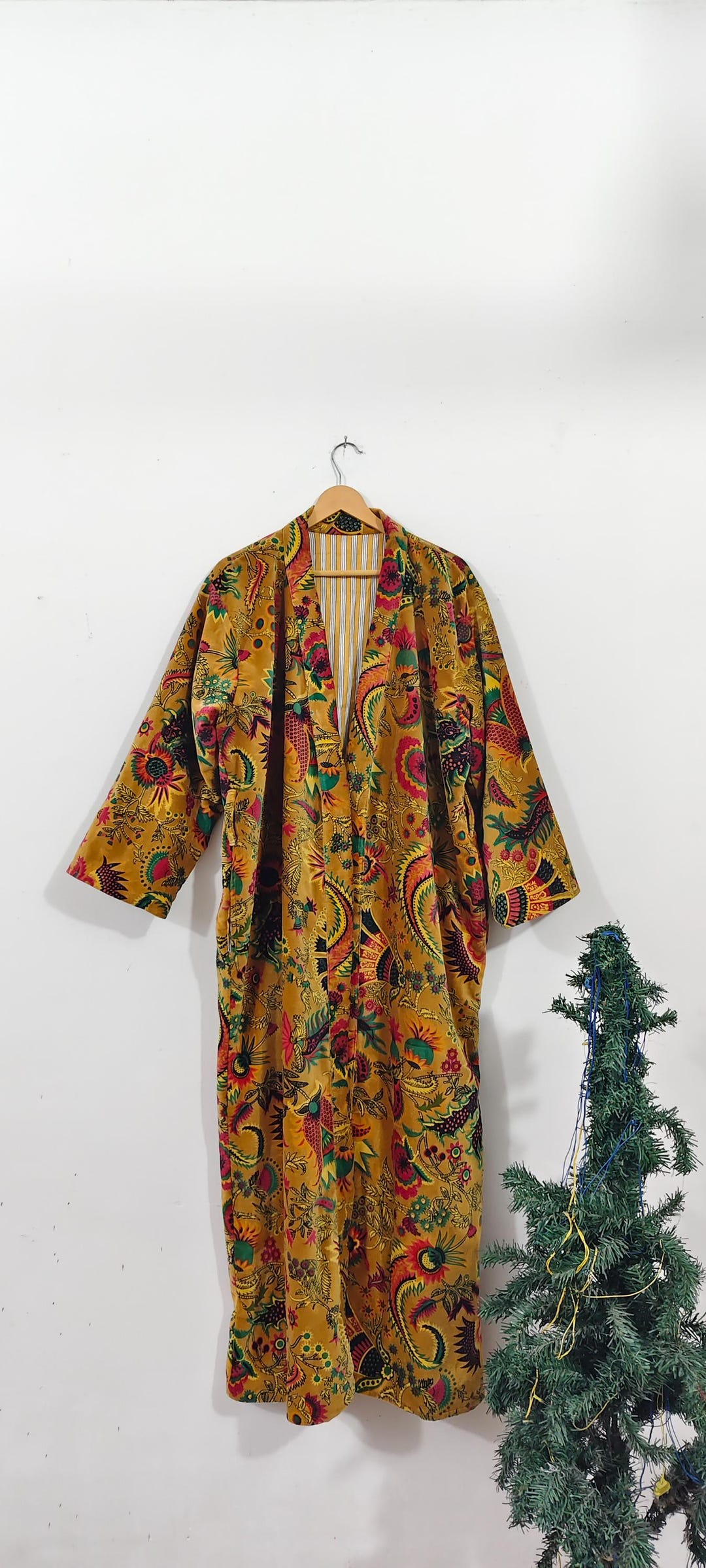 Hommy Robe Luxuries Velvet House Robe, Velvet Cotton Kimono Robe, Dressing Gown ...