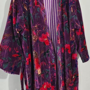Luxury Velvet House Robe, velvet cotton Kimono Robe, Dressing Gown,wedding robe Bridesmaid winter bathrobe women men gift reversible jacket purple