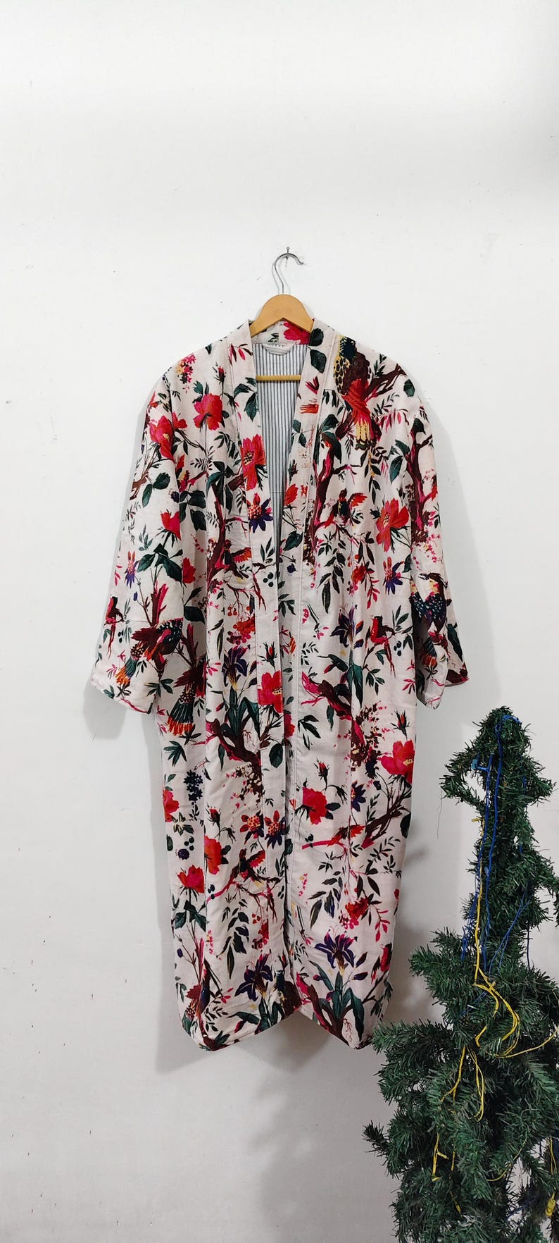 Luxury Velvet House Robe, velvet cotton Kimono Robe, Dressing Gown,wedding robe Bridesmaid winter bathrobe women men gift reversible jacket white