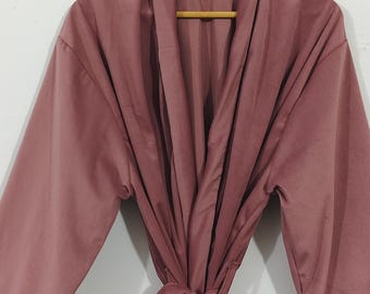 Lyxig sammetsmocka, enfärgad kimono i sammet, morgonrock, bröllopsmocka, vintermorgonrock för brudtärnor, strandmorgon, nattmorgon.