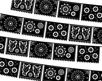 Papel Picado Clipart Digital Fiesta Mexican Banners Clip Art Etsy