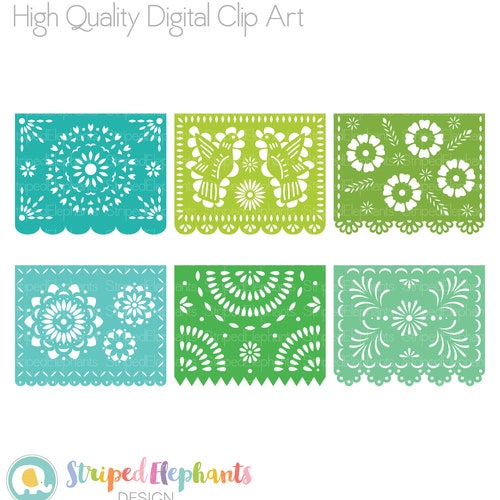 Printable Papel Picado Clipart SVG Cut Files Digital Mexican - Etsy
